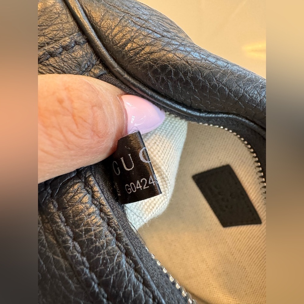 🔥 Gucci Jumbo GG Small Belt Bag Black Leather - Picture 9 of 17